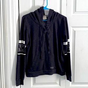 Women’s size XS PINK front tie hoodie!